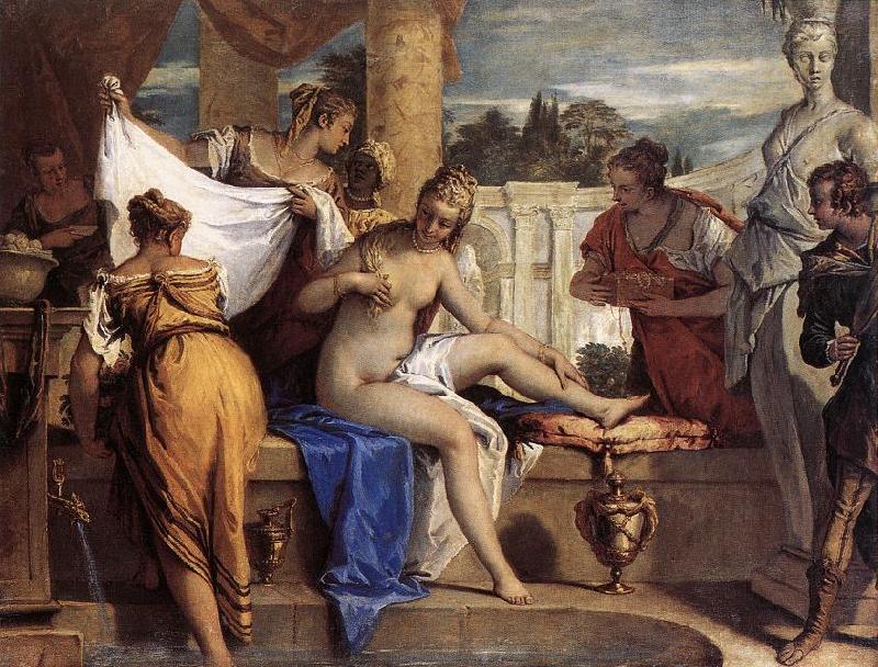 RICCI, Sebastiano Bathsheba in her Bath